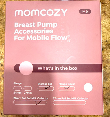 Momcozy M9 Mobile Flow 24mm Breast Pump Flange, Storage Lid, Milk Collector