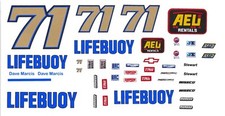  71 Dave Marcis Lifebouy Chevy 1/64th - HO Scale Slot Car Decals