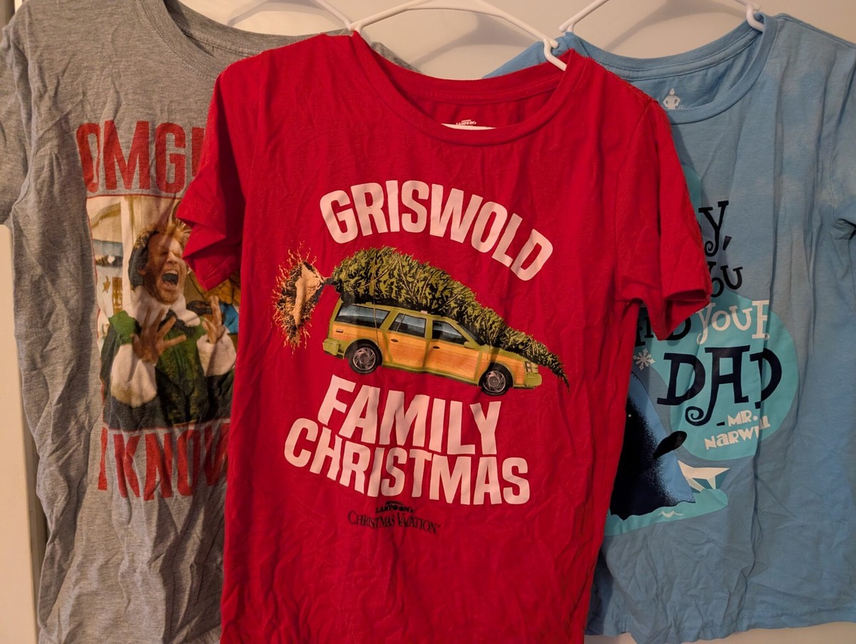 LOT Ugly Christmas Sweater Tshirts Elf National Lampoon Griswolds