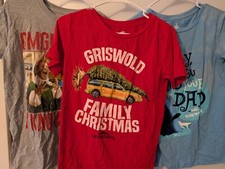 LOT Ugly Christmas Sweater Tshirts Elf National Lampoon Griswolds Narwhal Sml-Md