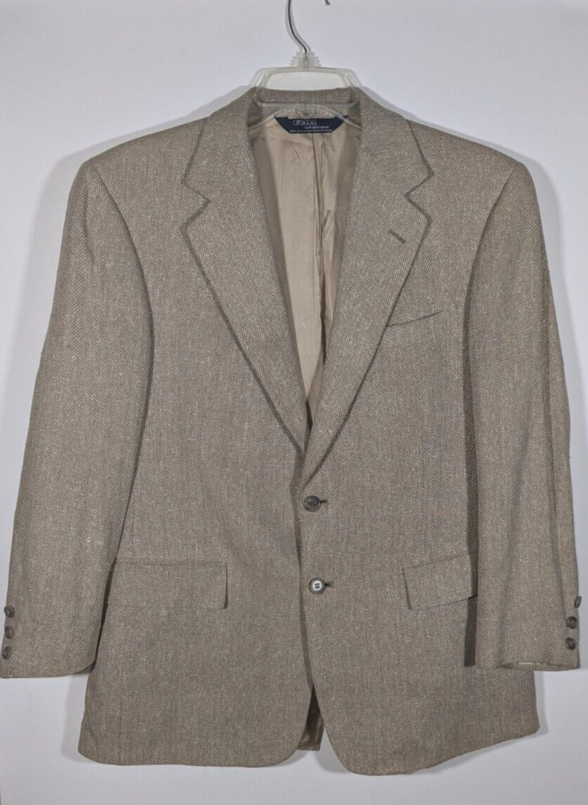 Polo Ralph Lauren Tan Sport Coat Blazer  Jacket Mens 44R VTG