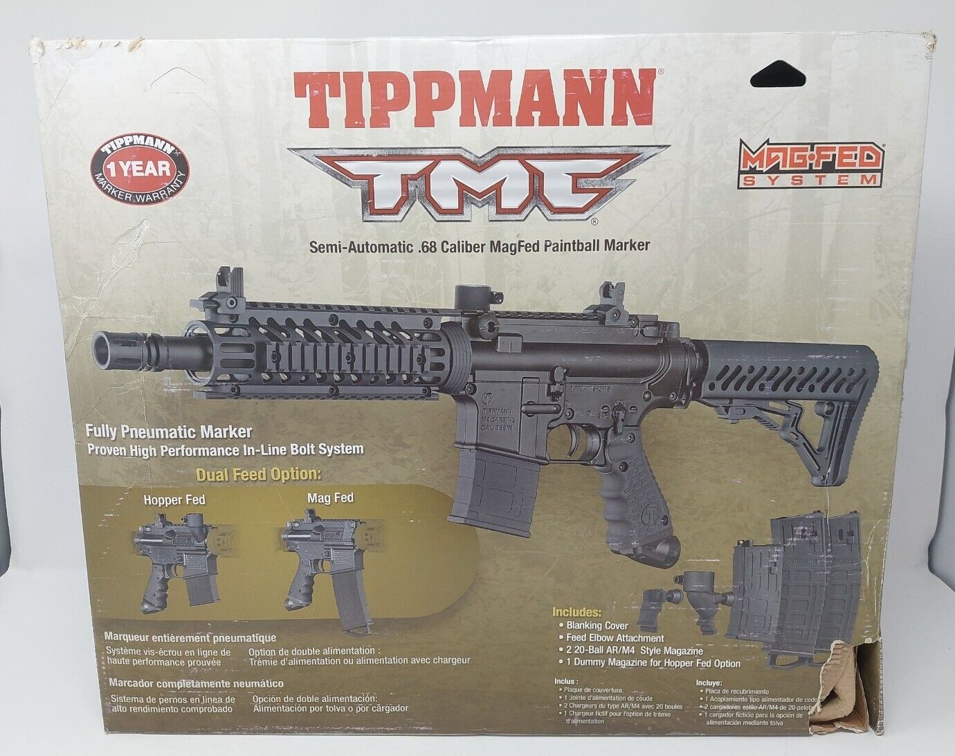 Tippmann TMC Mag Fed Sniper Paintball Marker Tan Black