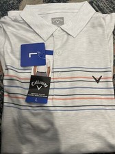 New Callaway Opti Dri Men's Moisture Wicking Flex Golf Polo Shirt Size L USA