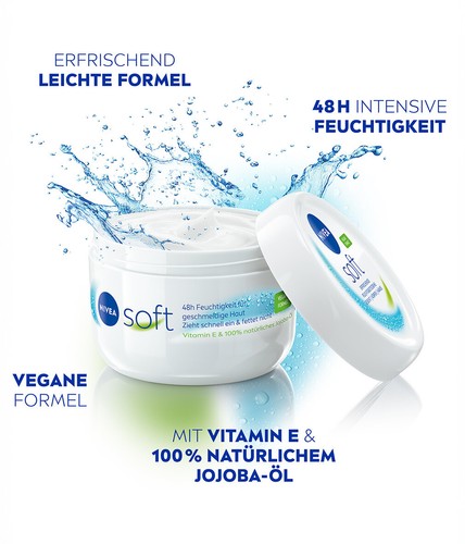 NIVEA Creme Soft 3 x 375ml 48h intensive Feuchtigkeit Vegane Formel - Bild 11 von 11