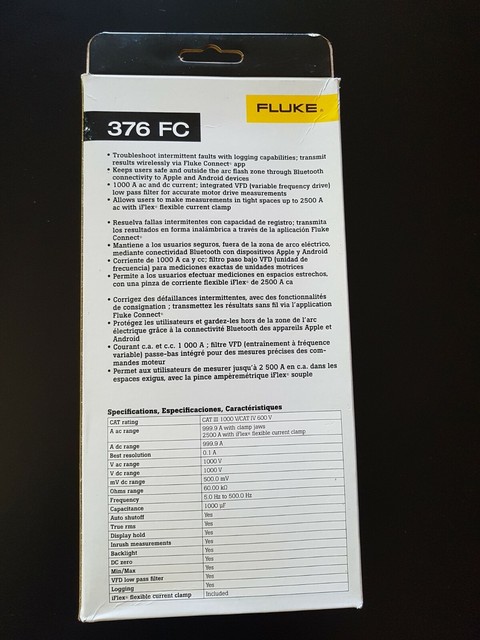 Fluke 376 Fc 1000a Clamp Meter For Sale Online Ebay Fluke 376 Fc 1000a Clamp Meter For Sale Online Ebay