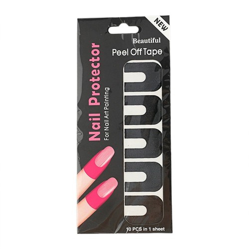 1Set Nail Polish Protector Sticker Soft Elastic U-Shape Nail Polish Guards - Picture 2 of 17