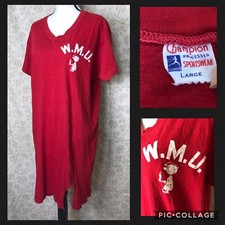 Vintage WMU CHAMPION PROCESSED SPORTSWEAR Running Man Night Shirt Red USA