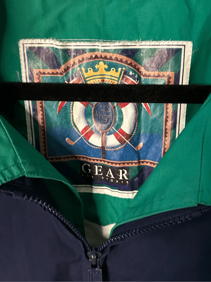 Vintage Gear for Sports Tombstone Pizza Navy Long Sleeve Waterproof Jacket Sz XL - Image 3 of 4