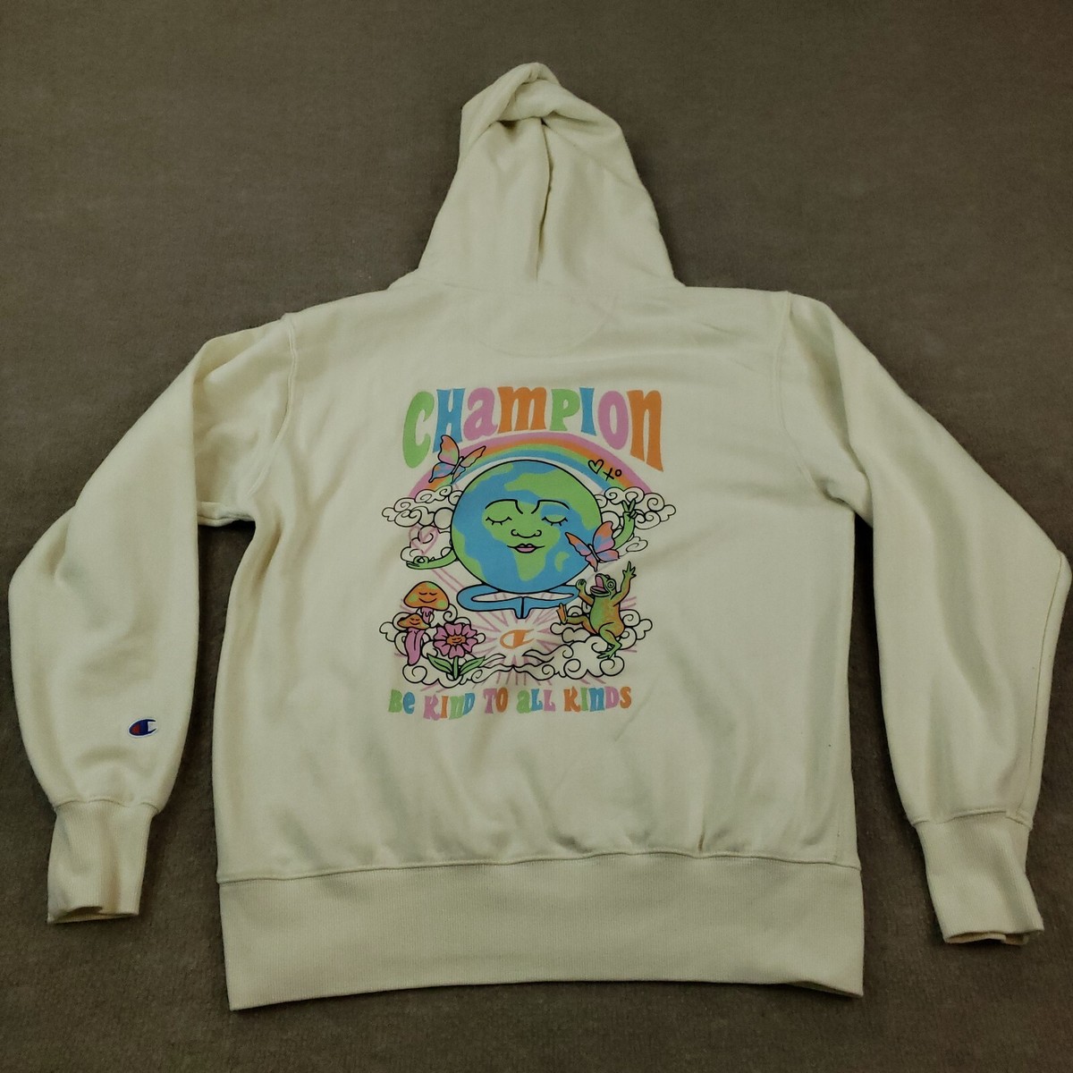 Champion Hoodie Womens Size Small Yellow Sweatshirt Be Kind