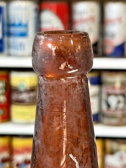 C.L. Centlivre Brg. Embossed Amber Quart Blob Beer Bottle, Fort Wayne, IN - #1