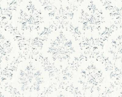 Tapete Textil Barock Vintage weiß silber Metallic Silk 30662-1 (16,49 /1qm)