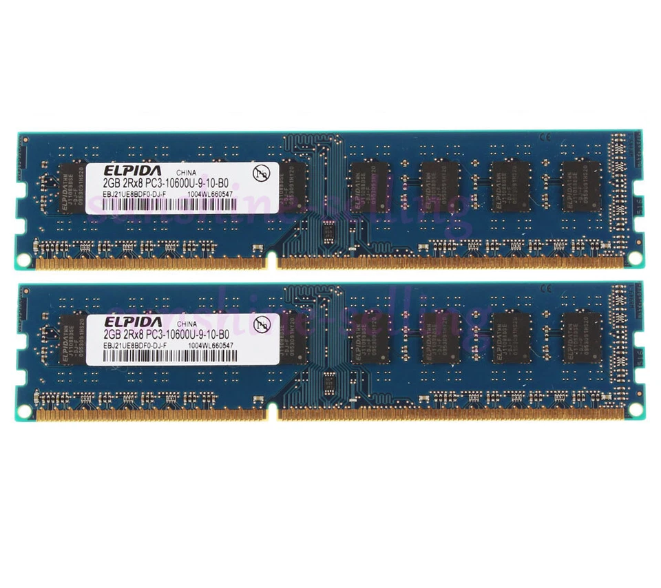 8GB 8 G Elpida 4X 2GB PC3-10600U DDR3 1333Mhz 240pin DIMM RAM Desktop Memory 2 G - Image 2 of 4