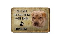 Blechschild Spruch 18X12 Cm Shar Pei Hund Geschenk Metall Deko Schild