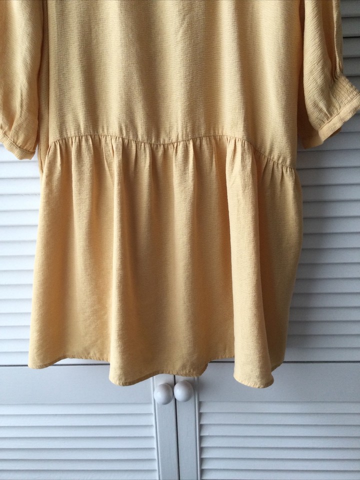 Zara Yellow 3/4 Length Sleeved Smock Dress Size S (10) eBay