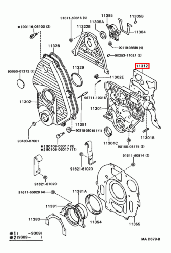 Genuine Hilux LN171 LN170 LN167 LN166 3L 5L 2L Timing Gear Cover Case Gasket - Picture 16 of 20