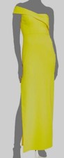 220 Aidan by Aidan Mattox Women's Yellow Off-Shoulder Gown Sheath Dress Size 6