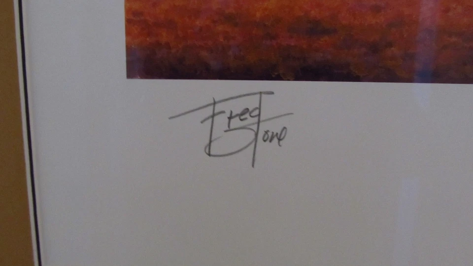 FRED STONE LA ÚLTIMA LLAMADA FIRMADA POR JOHN HENRY IMPRESIÓN ENMARCADA DOBLE MATE EXCELENTE ESTADO Foto 4 de 4