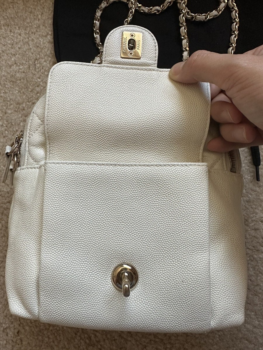 Chanel white caviar day mini backpack. | eBay display picture 1