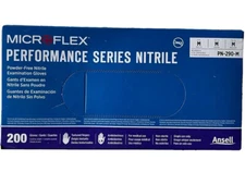 200 Count - Ansell Microflex Performance Blue Nitrile Exam Gloves Medium