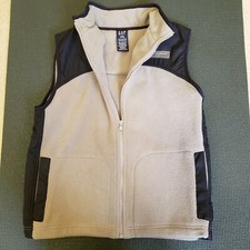Vintage 90's Gray/ Blue Zippered Gap Kids Sleeveless Fleece Vest Size Medium