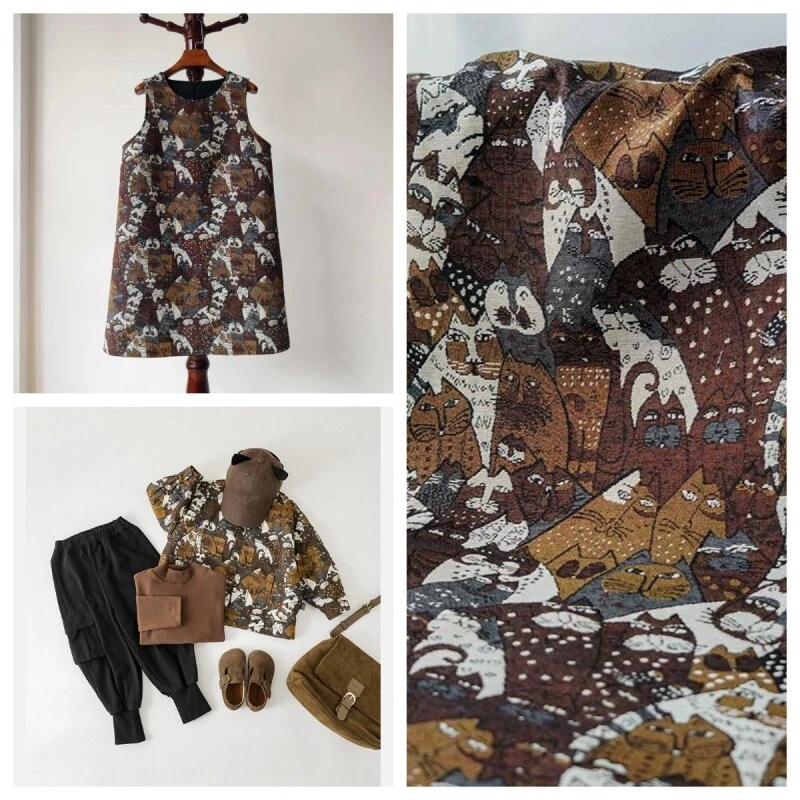 Tela de tapicería de jacquard francés vintage Laurel Burch hágalo usted mismo por yarda Foto 2 de 4