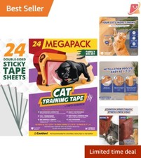 Couch Protector for Cats - 24 Sheets of Large Anti-Scratch Tape, Fabric-Friendly