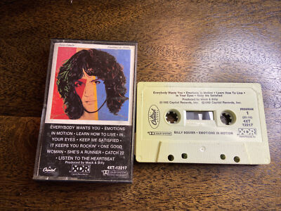 Billy Squier Emotions In Motion 10 track 1982 CASSETTE TAPE