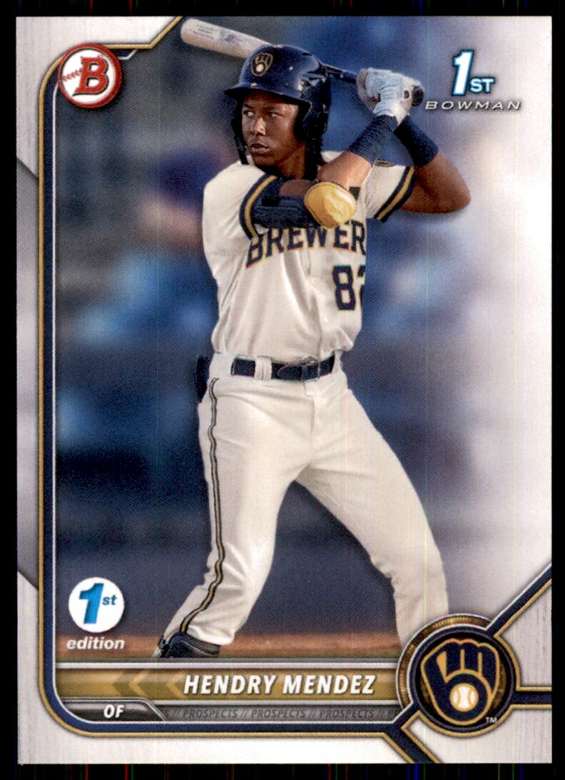 2022 Bowman Prospects 1st Edition Hendry Mendez Milwaukee Brewers