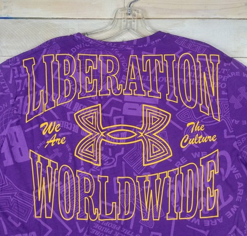 T-shirt UA UNDER ARMOUR nera storia mese liberazione manica corta viola XL - Foto 5 di 8