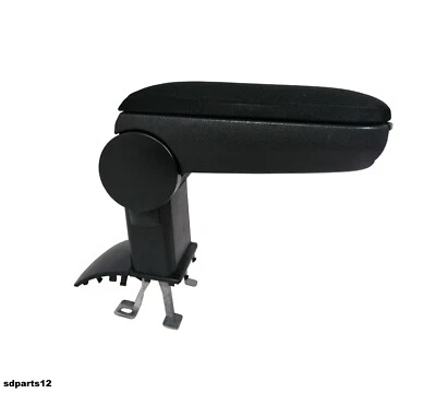 Accoudoir Central Relevable Avec Rangement Pour VW Polo 5 6R 6C 2011+ Tissu Noir