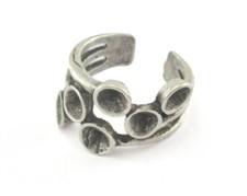 Adjustable Ring Antique Silver Plated Brass 18.5mm 8.5US inner size 3361