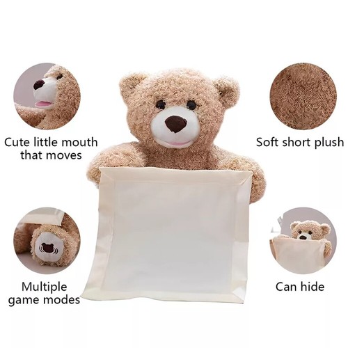 Peek A Boo Soft Teddy Bear Plush Doll Interactive Stuffed Toy Kids Birthday Gift - Picture 9 of 15