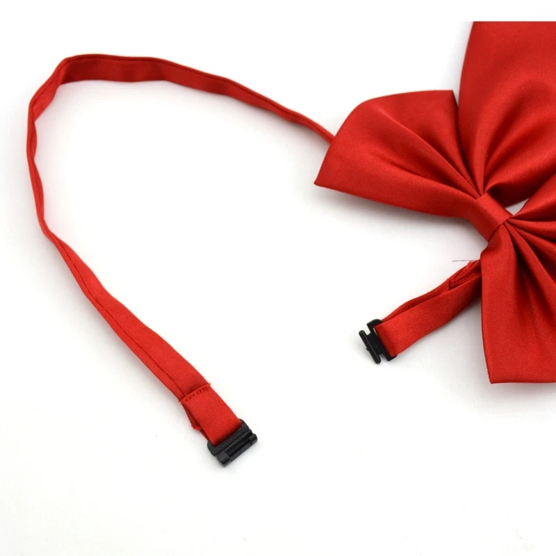 Pajarita ajustable satinada color liso para mujer dama clásica de negocios Foto 3 de 4