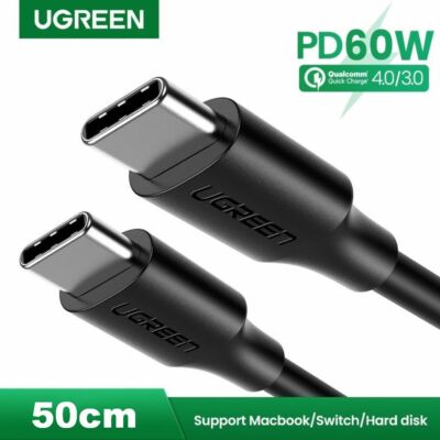 Ugreen 50cm Usb-C Typ C Zu Kabel Schnell Daten Ladegerät Original Kabel PD60W