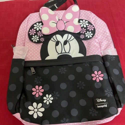 LOUNGEFLY DISNEY MINNIE MOUSE FLORAL POLKA DOT BACKPACK NWT!!