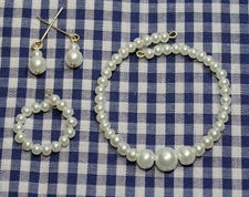Classic Pearl Jewelry Set 14K for 18-22" Vintage Fashion Doll Miss Revlon Cissy 