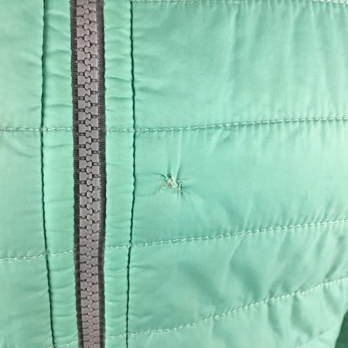 The North Face Girls Sherpa Reversible Puffer Zip Jacket Large Green Gray Fuzzy - Picture 10 of 12