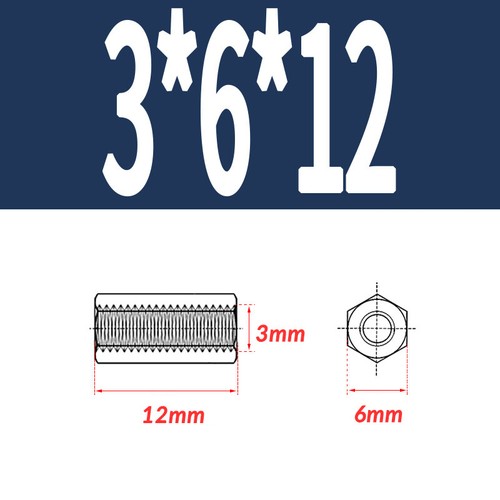 M3 M4 M5 M6 M8 - M24 Hex Rod Coupler Nut Coupling Connector A2 Stainless Steel - Picture 7 of 82