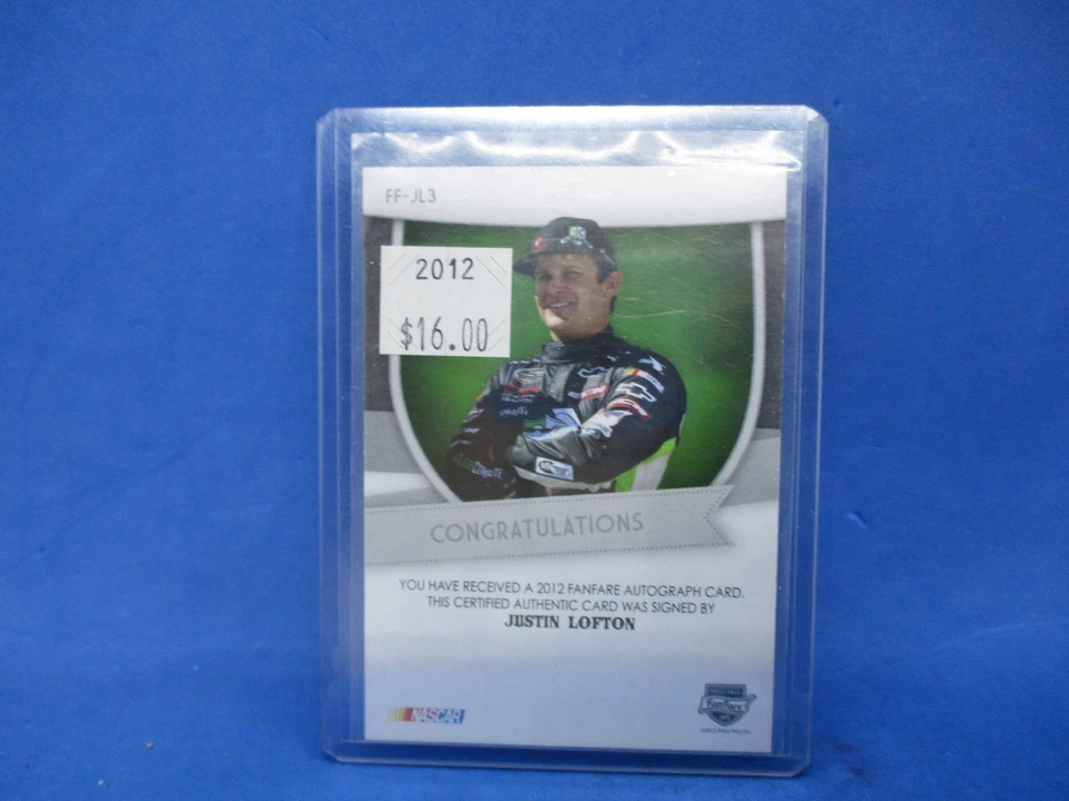 2012 Press Pass Fanfare Autographs Blue #JL3 Justin Lofton 17/25 - Image 2 of 2