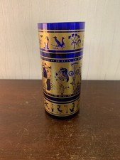 Vase Blau Dekor Vergoldet