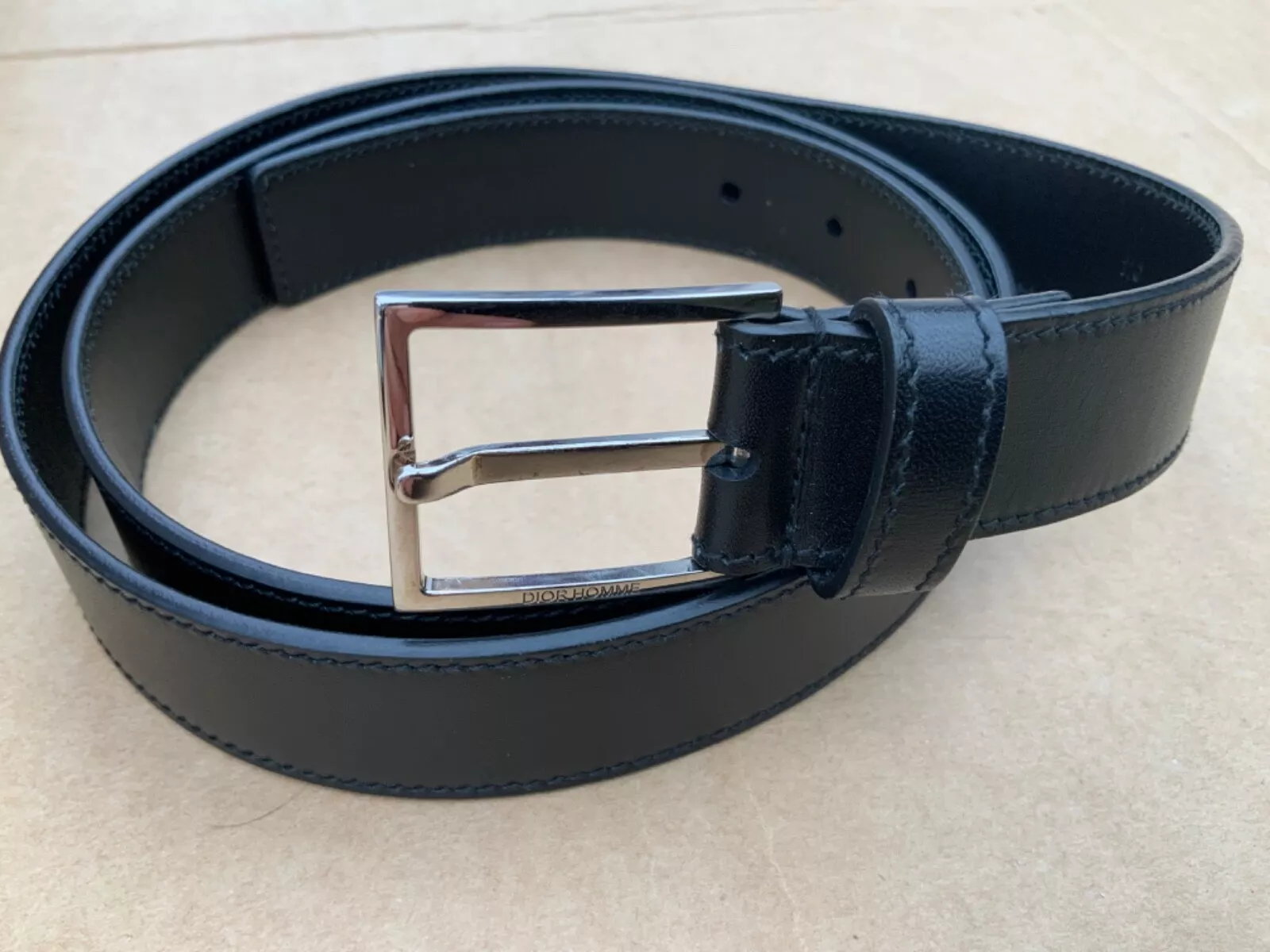 DIOR Homme Ceinture Homme Formelle 30mm Cuir 110cm Taille 41” 44” Neuf Véritable