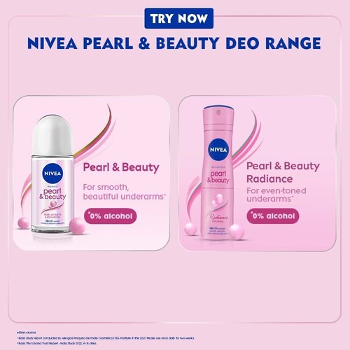 NIVEA Deodorant, Spray Pearl & Beauty for Women, 150ml (Pack of 2) - Picture 5 of 6