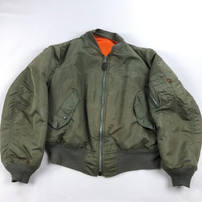USAF Alpha MA1 Pilots Flight Jacket XL Military Aviation Bomber Industries 90s