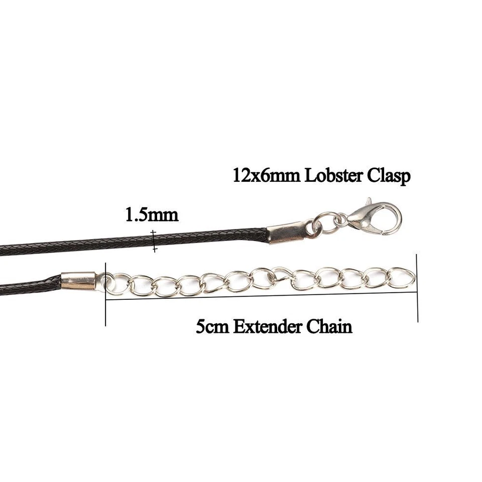 Lobster Clasp String Cord Leather Adjustable Braided Rope Diy Necklace 10-20Pcs - Image 2 of 4