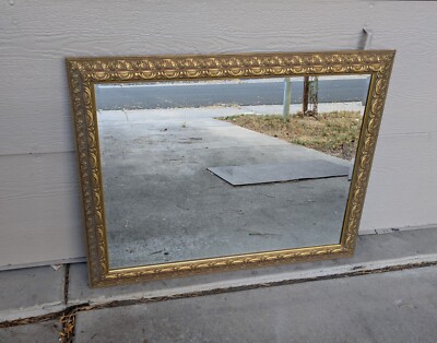 Vintage Vanguard Studios USA Ornate Gold Gilt Beveled Glass Wall Mirror