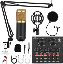 Condenser Microphone Bundle, ALPOWL BM-800 Mic Kit with Live Sound Card, Adjusta