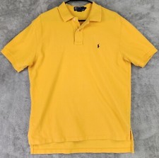 Polo Ralph Lauren Polo Mens Large Yellow 100 Cotton Preppy Casual Short Sleeve