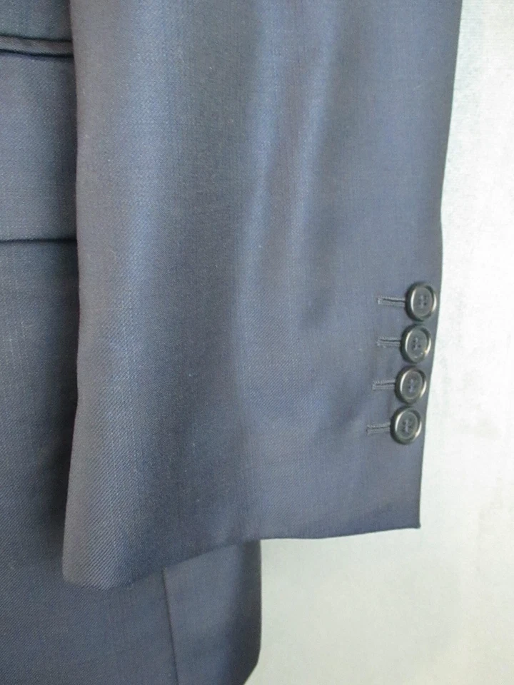 Blazer Principe Para Hombre 40L Azul Marino Guabello Super 130s Carrera Clásico Hecho en Italia Foto 3 de 4