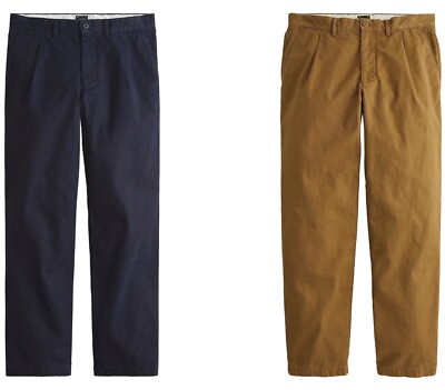 J.Crew Pleated Chinos Mens Classic Relaxed-Fit Zipper Fly J.Crew Pleated Chinos Mens Classic Relaxed-Fit Zipper Fly