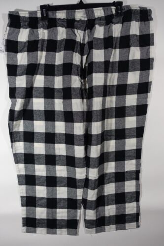 Sonoma Flannel Pajama Pants 4XB Big and Tall Sleep Bottoms Buffalo Plaid Black - Picture 4 of 5